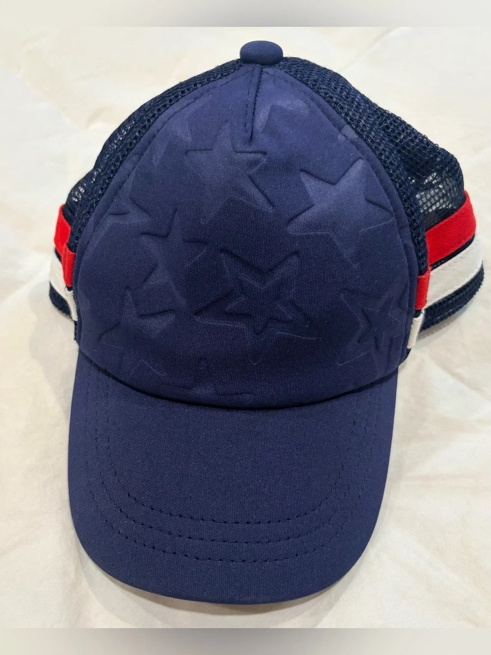 Kids Navy Stars Trucker Hat Red White Blue Like New